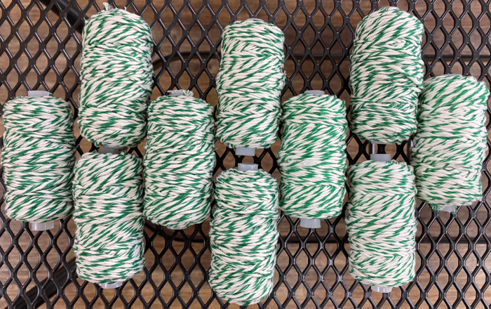 Шпагат х/б бело-зеленый, 50м катушка